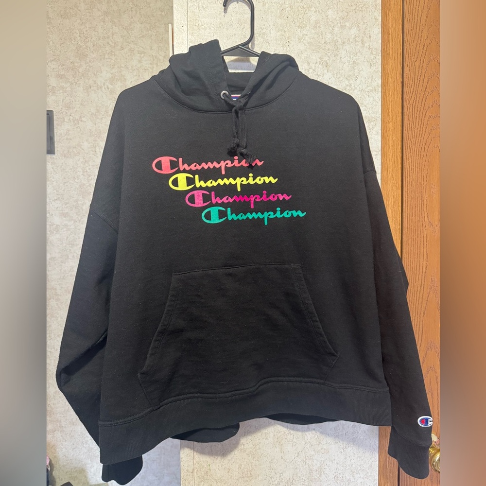 Champion Charcoal Hoodie with Logo